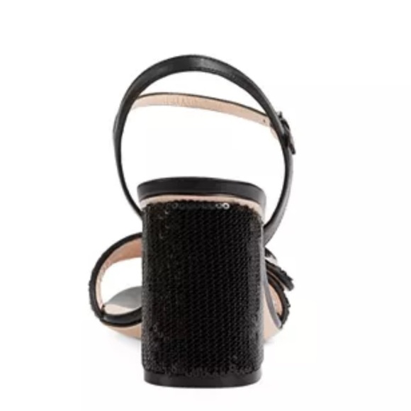 GUCCI Black sandal- size 37(1/2) Sequin Marmont High Heeled Look brand new - Picture 12 of 16